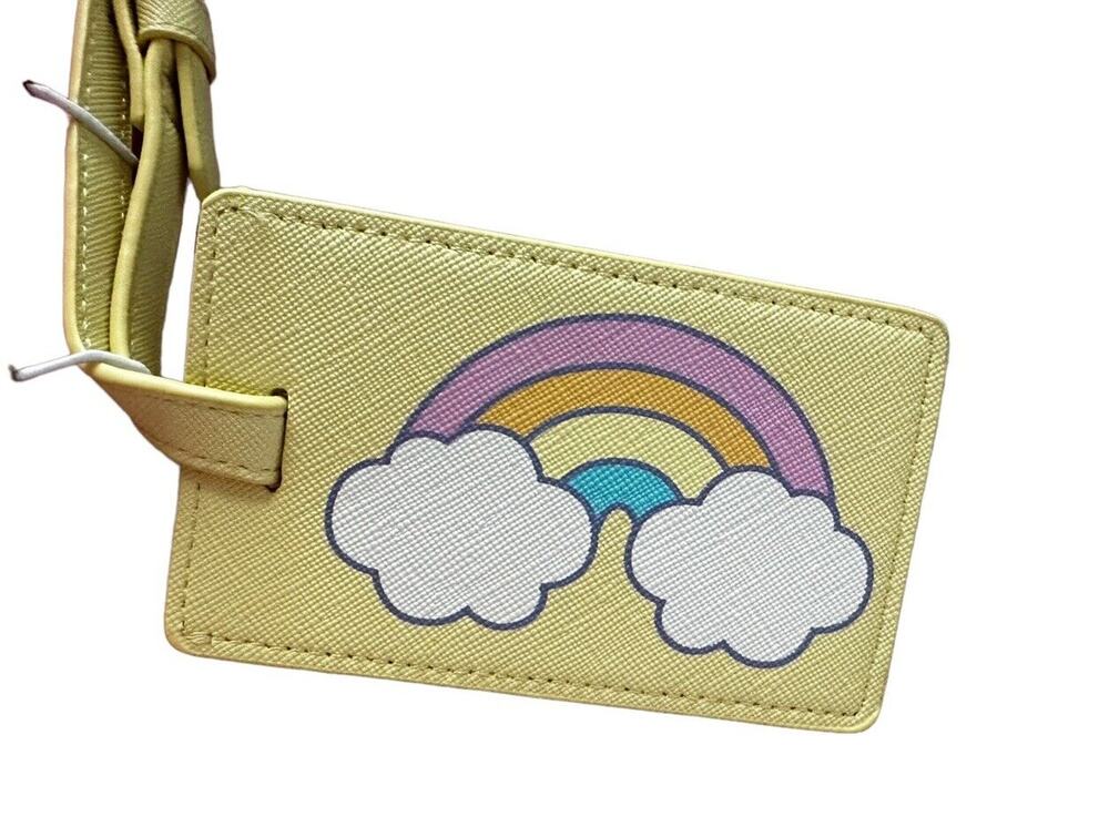 Brand New Stoney Clover Lane x Target Luggage Tag Yellow w/ Rainbow NWT SCL